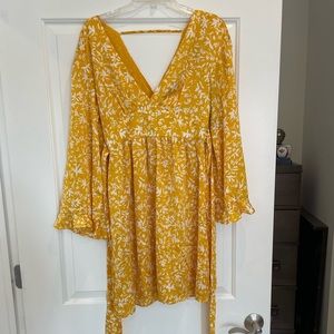 BCBG Yellow Floral Dress